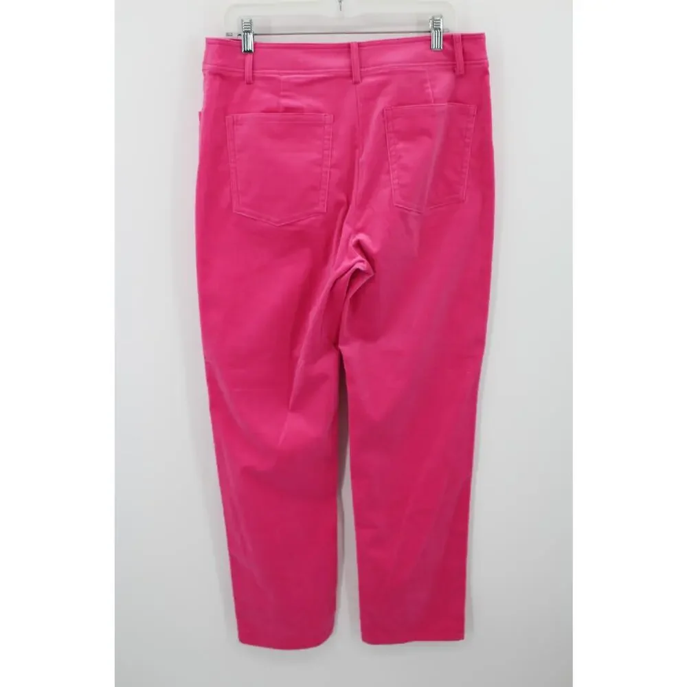 J.Crew Velvet Pants Size 12 Pink Straight Leg